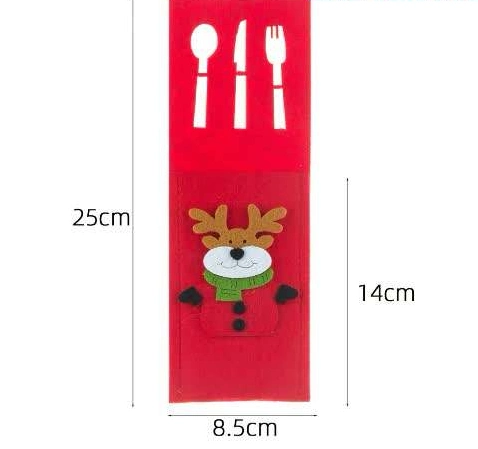 Felt Cartoon Knife and Fork Cutlery Bag Placemat for Christmas Table Decoration